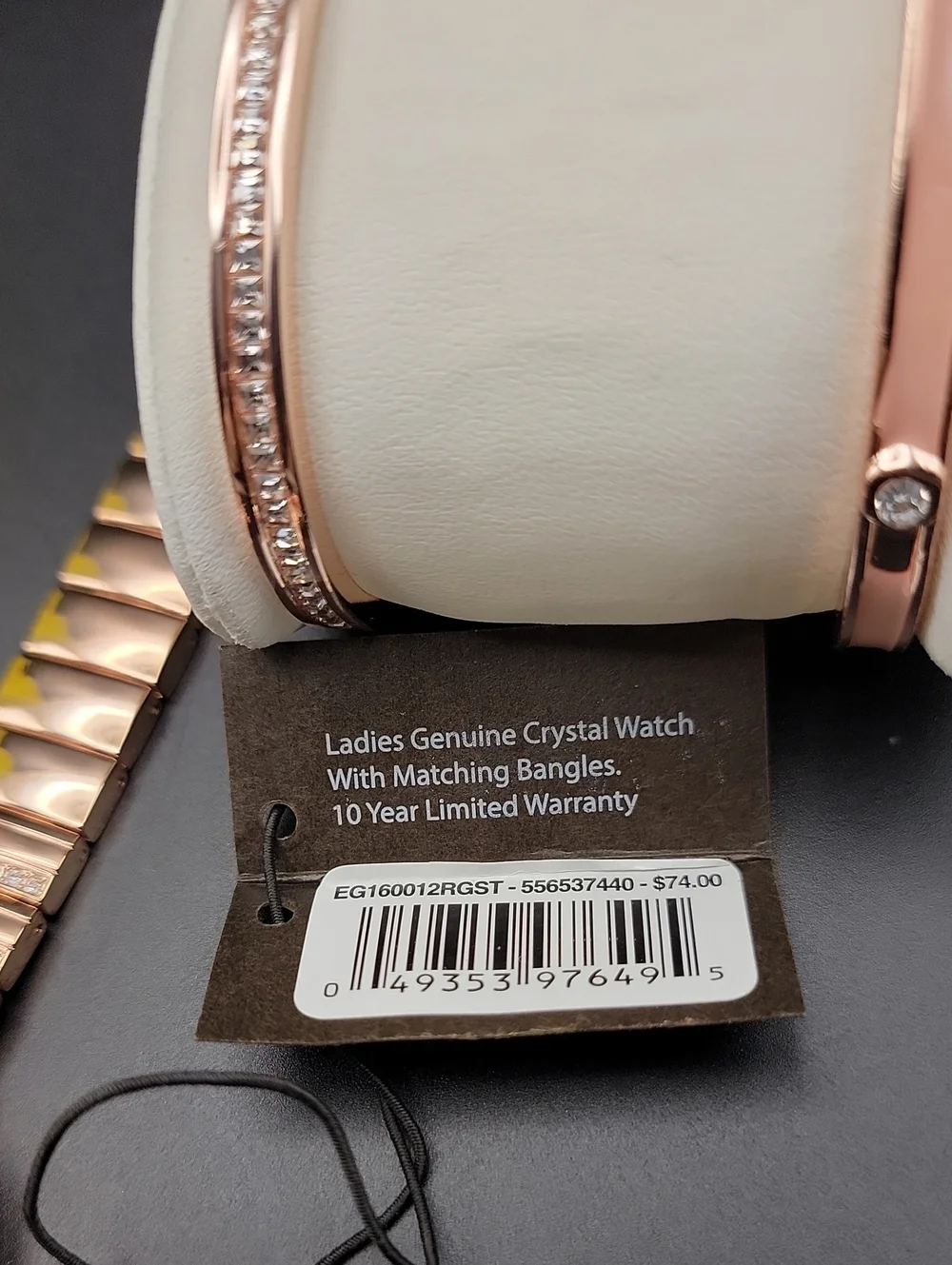 NEW Elgin Women's 3 Piece Rose Gold-Tone Strap 32mm Quartz Watch & Bracelet Set - Picture 7 of 9